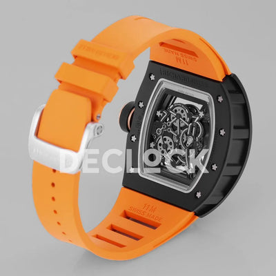 Replica Richard Mille RM 055 White Bubba Watson Black Ceramic on Orange Rubber