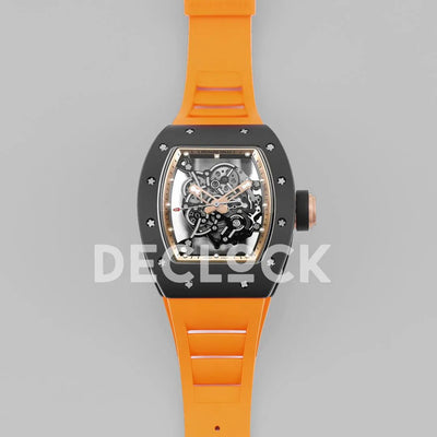 Replica Richard Mille RM 055 White Bubba Watson Black Ceramic on Orange Rubber