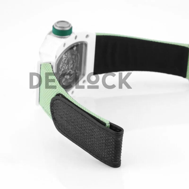 Replica Richard Mille RM 055 White Bubba Watson White Ceramic on Green Nylon Strap