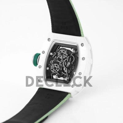 Replica Richard Mille RM 055 White Bubba Watson White Ceramic on Green Nylon Strap