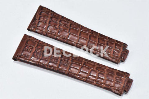 Replica Rolex Brown Custom Made Real Croco Leather Strap - Replica Watches