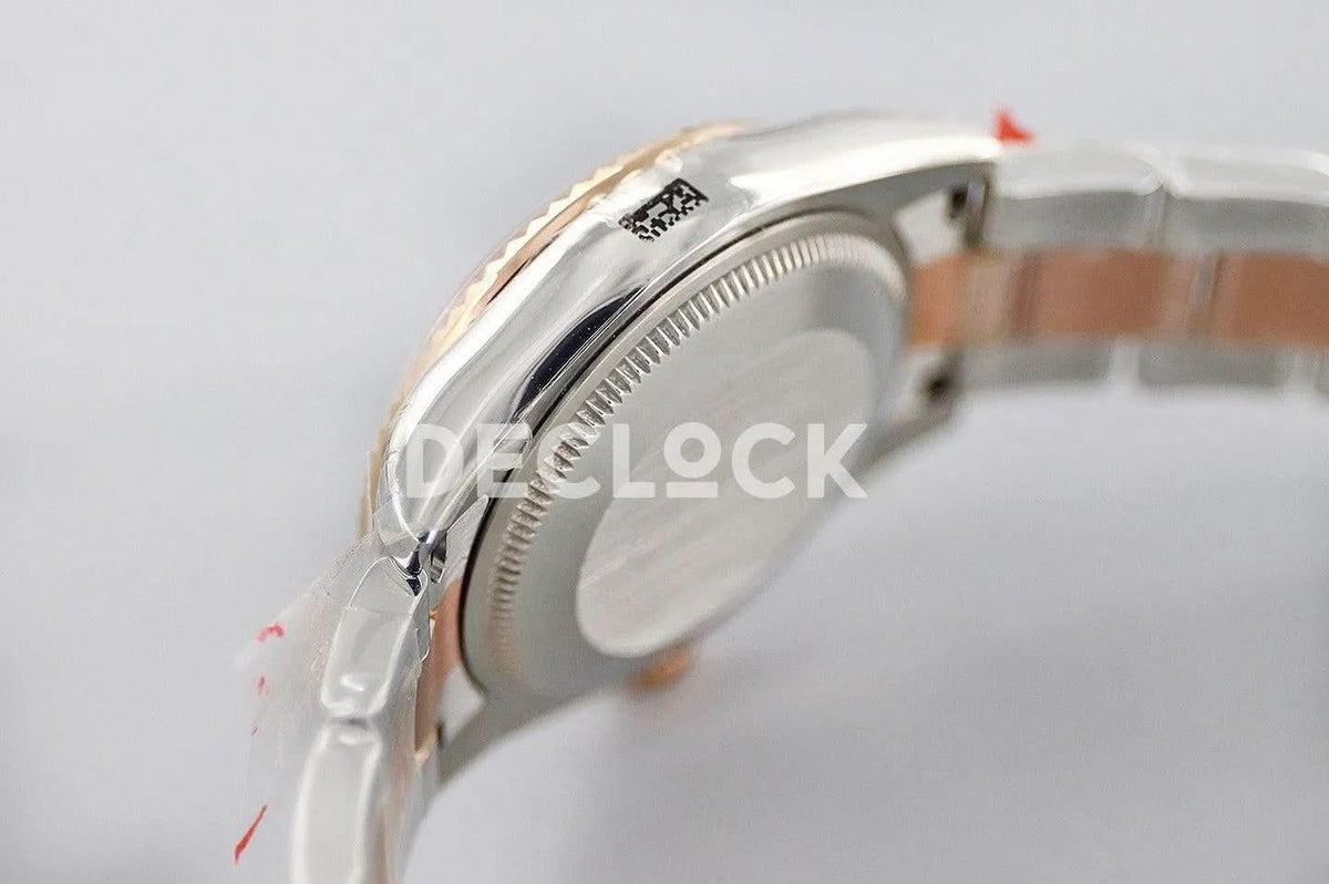 Replica Rolex Datejust 31 278271 Green Dial in Everose Gold with Diamond Markers |  Declock.