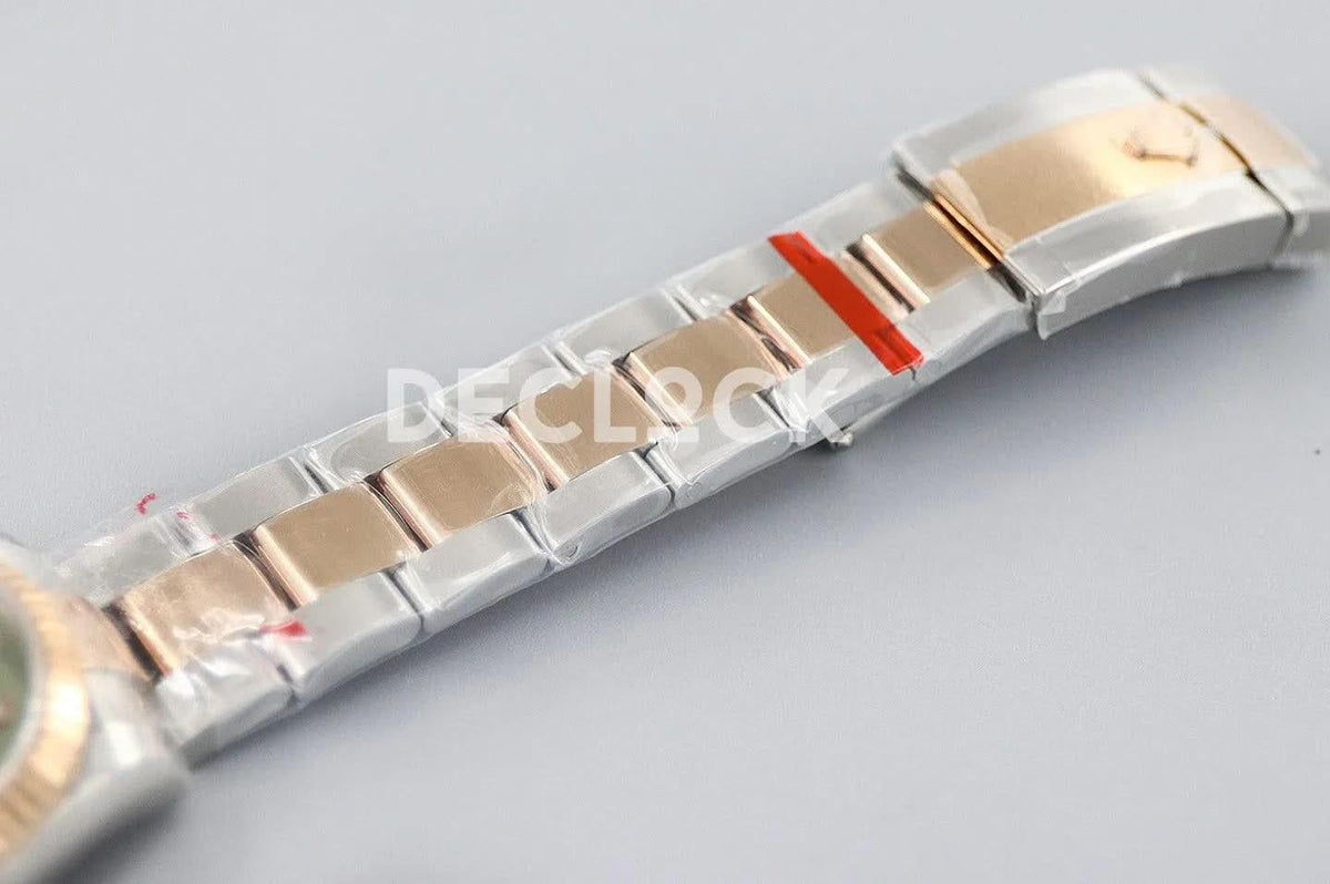 Replica Rolex Datejust 31 278271 Green Dial in Everose Gold with Diamond Markers |  Declock.