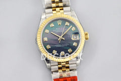 Replica Rolex Datejust 31 278273 Blue Dial in Yellow Gold with Diamon Markers