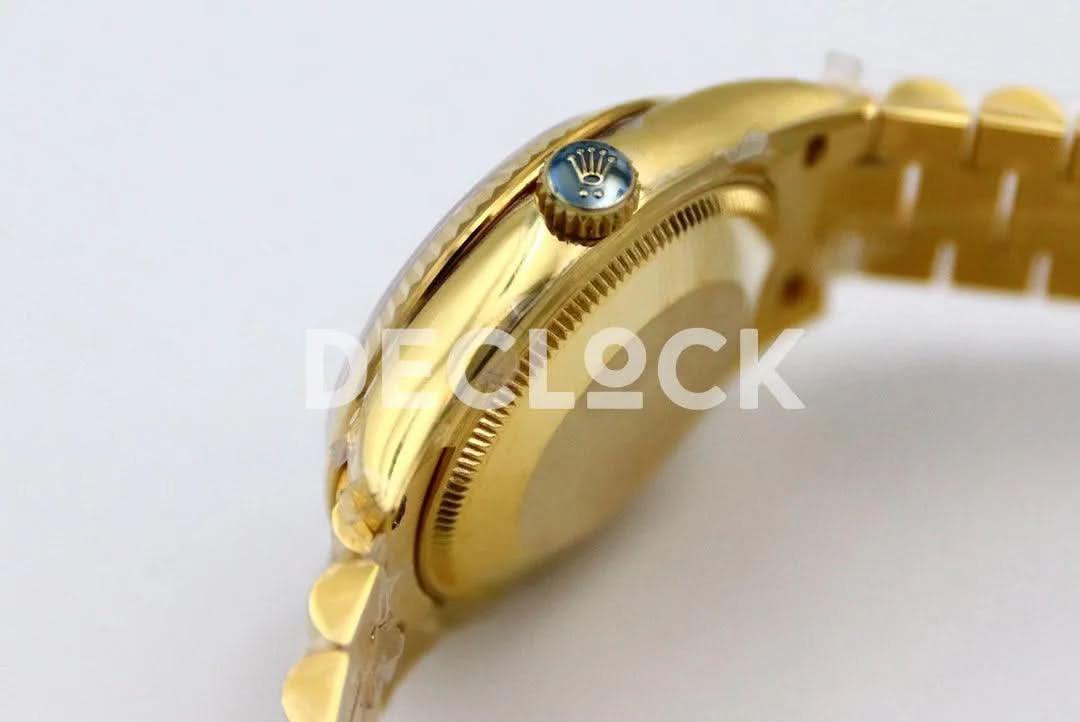 Replica Rolex Datejust 31 Vintage Green Dial in Yellow Gold with Roman Markers |  Declock.
