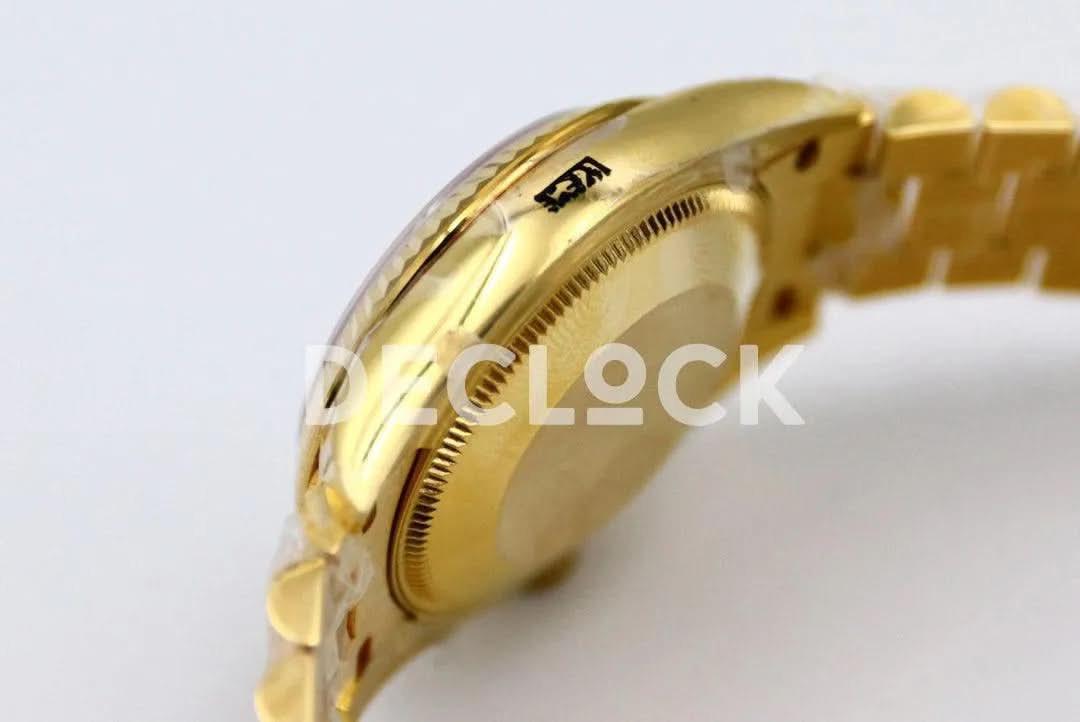 Replica Rolex Datejust 31 Vintage Green Dial in Yellow Gold with Roman Markers |  Declock.