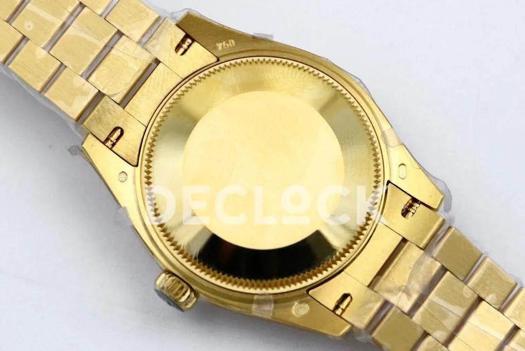 Replica Rolex Datejust 31 Vintage Green Dial in Yellow Gold with Roman Markers |  Declock.