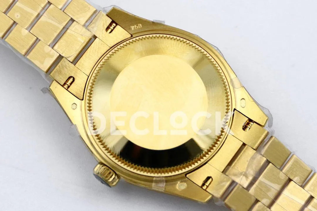 Replica Rolex Datejust 31 Vintage Green Dial in Yellow Gold with Roman Markers