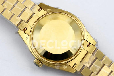 Replica Rolex Datejust 31 Vintage Green Dial in Yellow Gold with Roman Markers