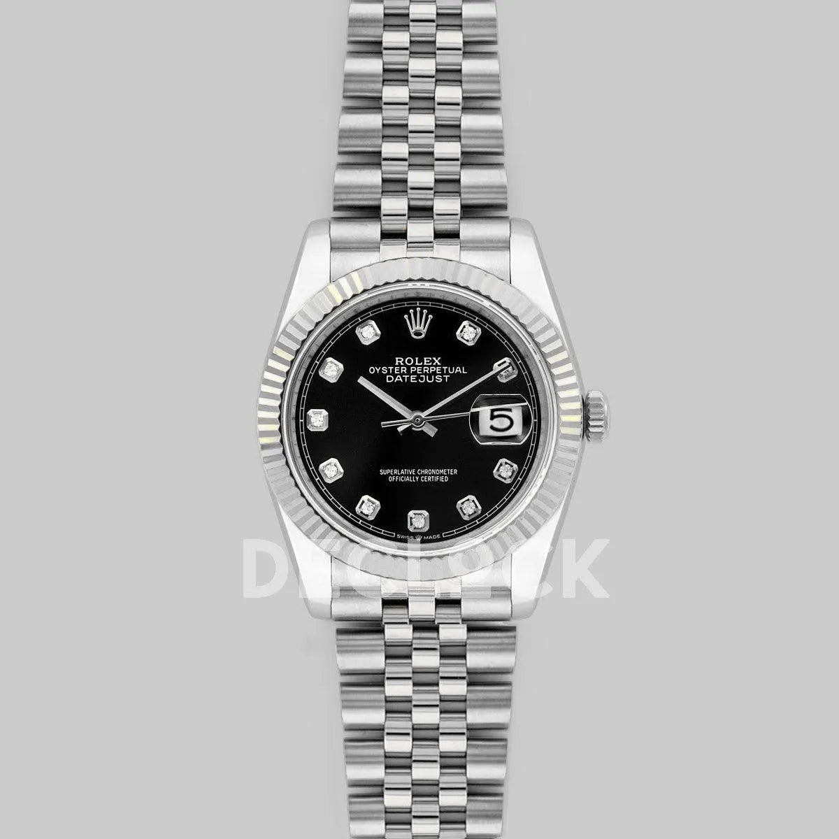 Replica Rolex Datejust 36 116234 Black Dial with Diamond Markers