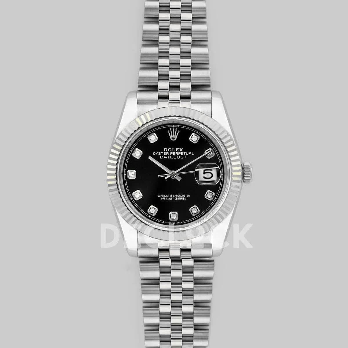 Replica Rolex Datejust 36 116234 Black Dial with Diamond Markers |  Declock.