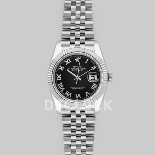 Replica Rolex Datejust 36 116234 Black Dial with Roman Numeral Markers - Replica Watches