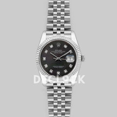 Replica Rolex Datejust 36 116234 Black MOP Dial with Diamond Markers