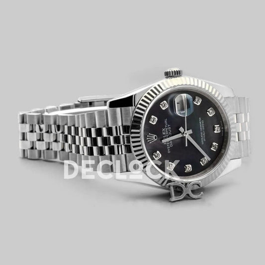 Replica Rolex Datejust 36 116234 Black MOP Dial with Diamond Markers | Declock.