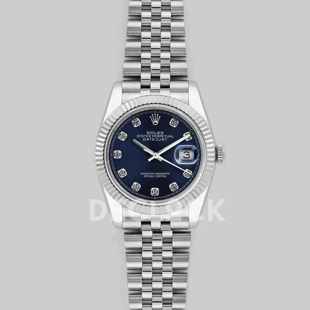 Replica Rolex Datejust 36 116234 Blue Dial with Diamond Markers