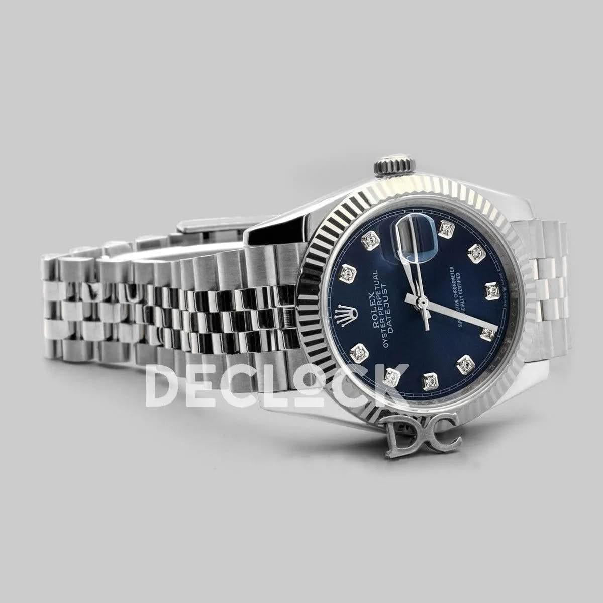 Replica Rolex Datejust 36 116234 Blue Dial with Diamond Markers |  Declock.