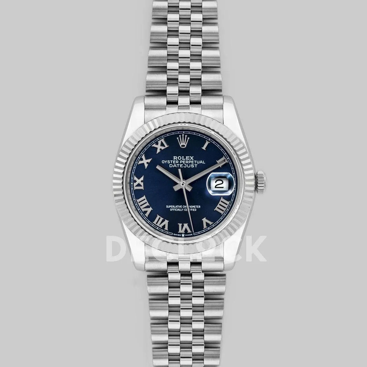 Replica Rolex Datejust 36 116234 Blue Dial with Roman Numeral Markers