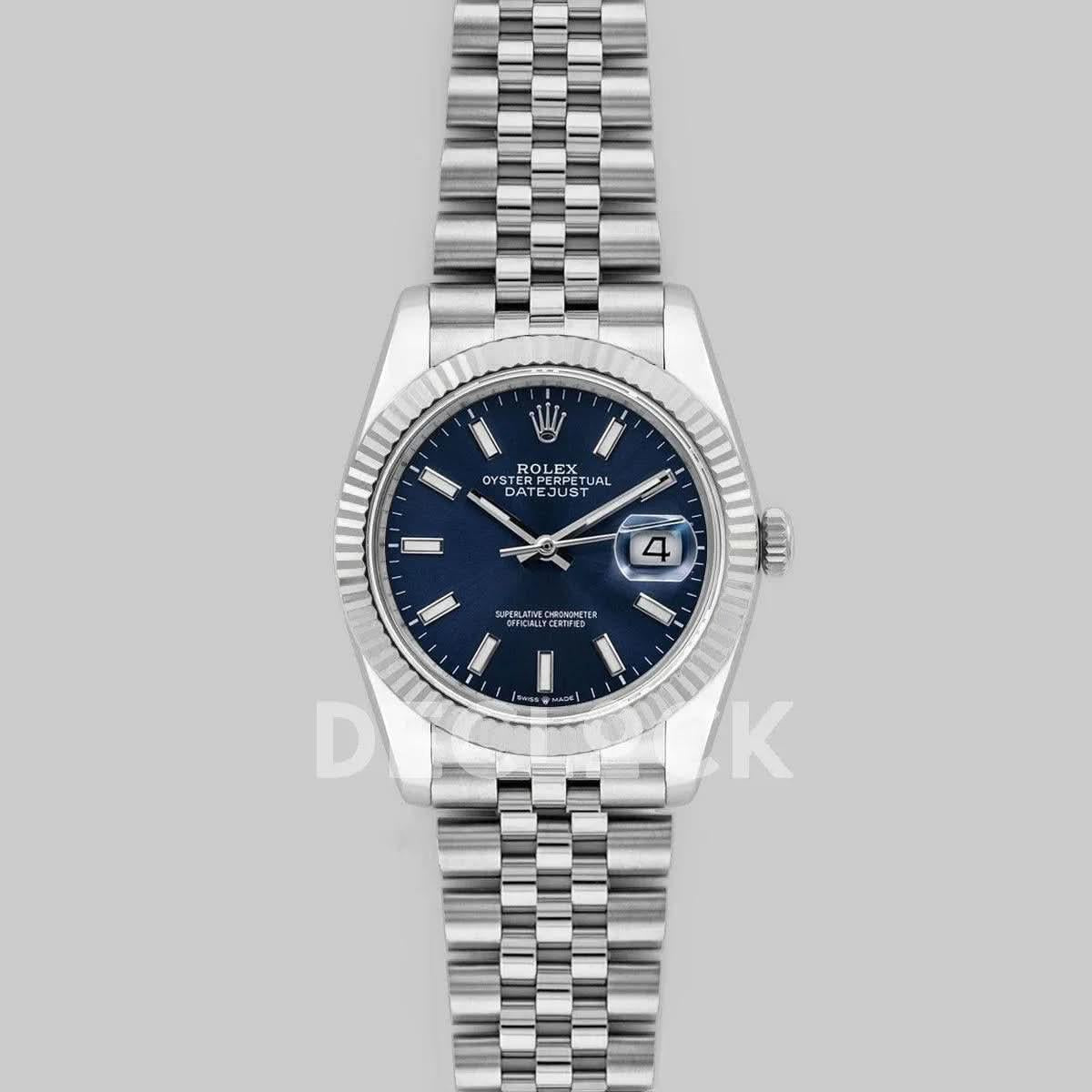 Replica Rolex Datejust 36 116234 Blue Dial with Stick Markers |  Declock.
