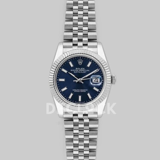 Replica Rolex Datejust 36 116234 Blue Dial with Stick Markers |  Declock.