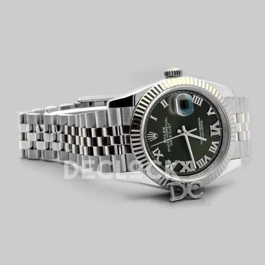 Replica Rolex Datejust 36 116234 Olive Green Dial with Roman/Diamond Markers |  Declock.