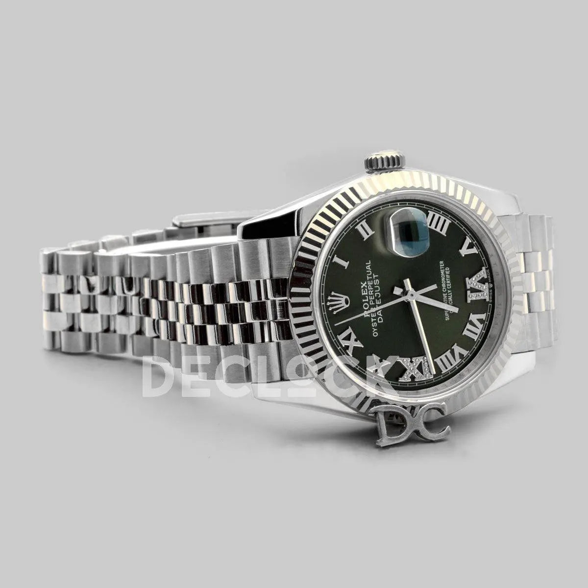 Replica Rolex Datejust 36 116234 Olive Green Dial with Roman/Diamond Markers