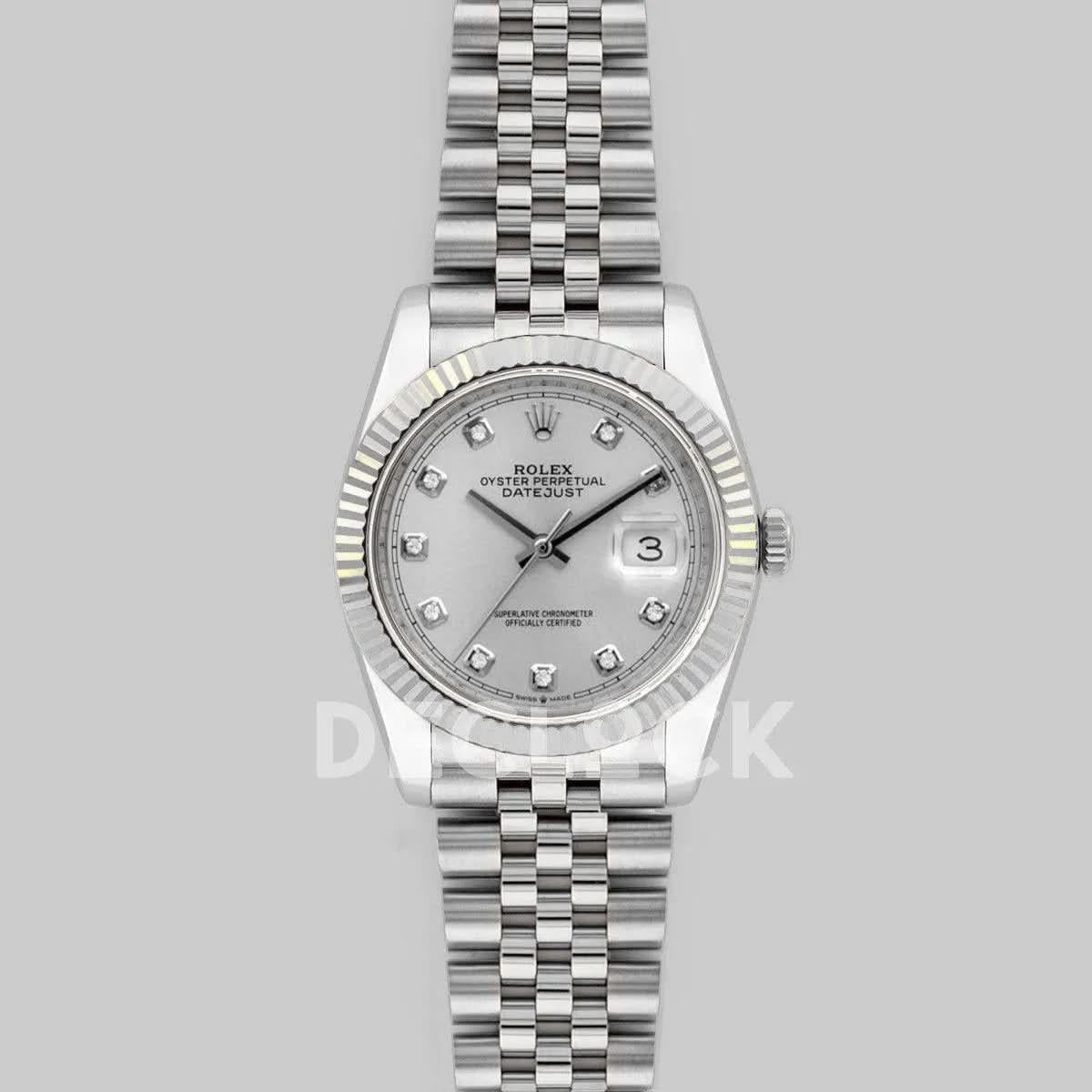 Replica Rolex Datejust 36 116234 Silver Dial with Diamond Markers |  Declock.