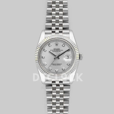 Replica Rolex Datejust 36 116234 Silver Dial with Diamond Markers