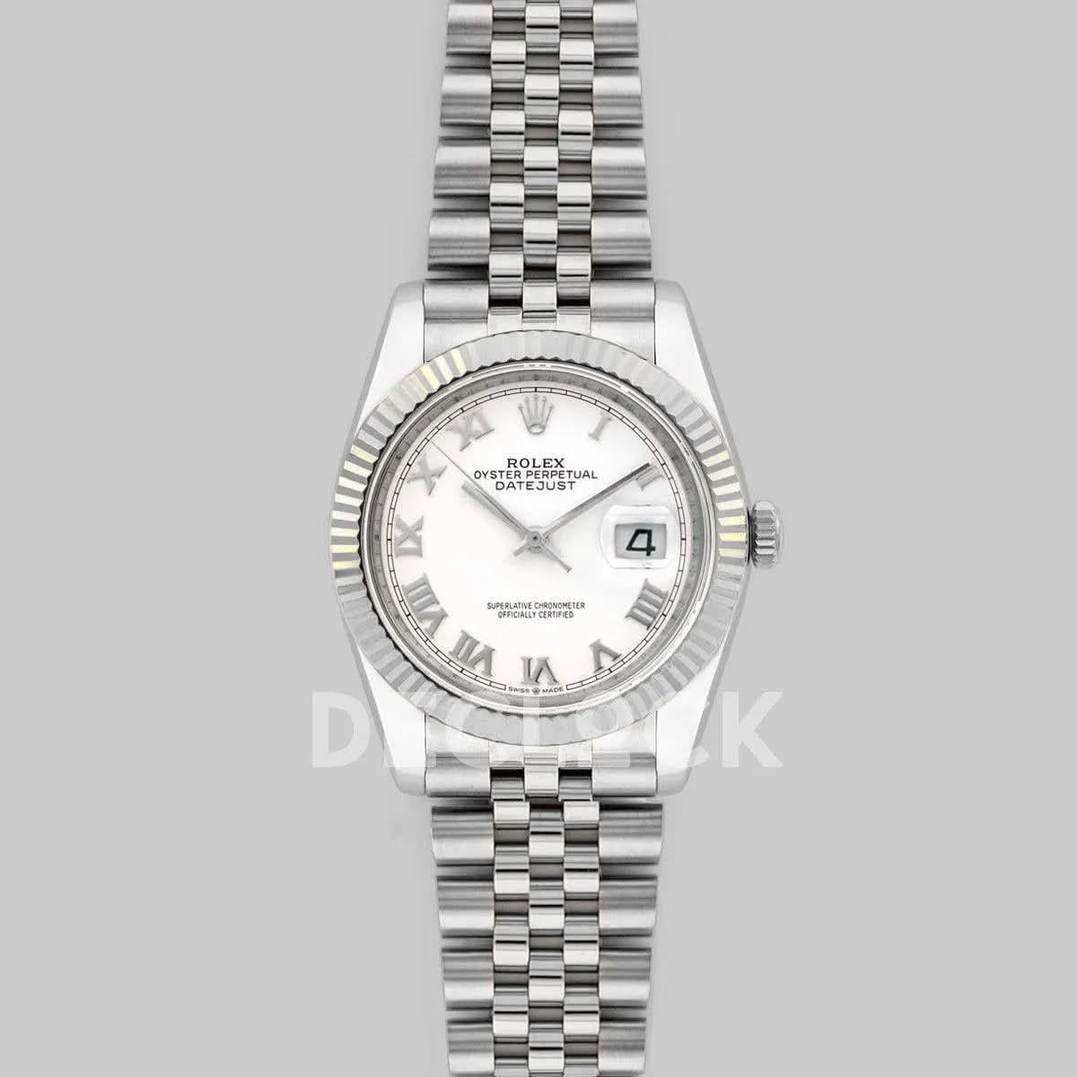 Replica Rolex Datejust 36 116234 White Dial with Roman Numeral Markers |  Declock.