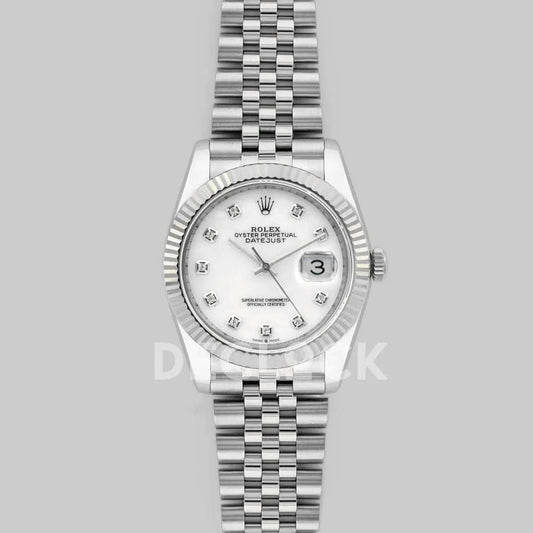 Replica Rolex Datejust 36 116234 White MOP Dial with Diamond Markers |  Declock.