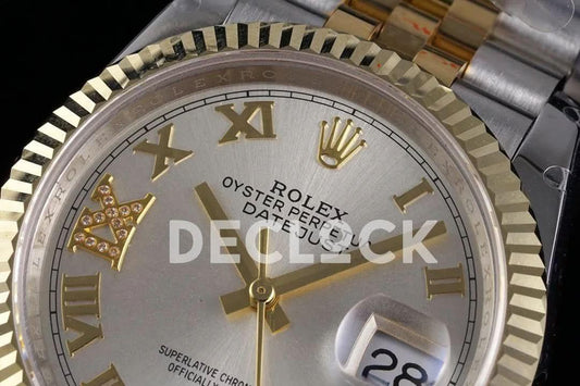 Replica Rolex Datejust 36 126233 Chamagne Dial in Yellow Gold with Roman Markers |  Declock.