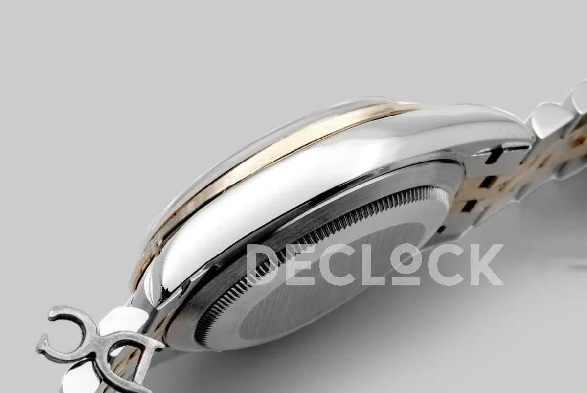 Replica Rolex Datejust 36 126283RBR Black Dial in Yellow Gold and Steel with Diamond Markers |  Declock.
