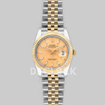 Replica Rolex Datejust 36 126283RBR Champagne Dial in Yellow Gold and Steel with Stick Markers - Replica Watches