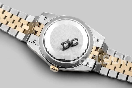 Replica Rolex Datejust 36 126283RBR White Dial in Yellow Gold and Steel with Roman Numerals Markers |  Declock.