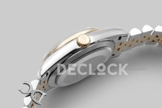 Replica Rolex Datejust 36 126283RBR White Dial in Yellow Gold and Steel with Stick Markers |  Declock.
