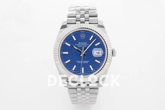 Replica Rolex Datejust 36/40 126234 Blue Motif Dial in Steel in Jubilee Bracelet | Declock.
