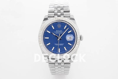 Replica Rolex Datejust 36/40 126234 Blue Motif Dial in Steel in Jubilee Bracelet