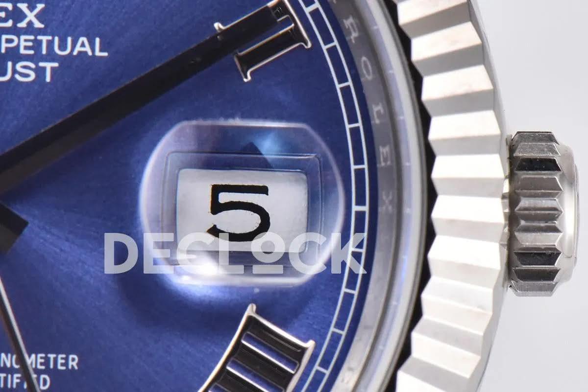 Replica Rolex Datejust 36/41 126334 Azzurro Blue Dial Roman Markers on Jubilee Bracelet |  Declock.