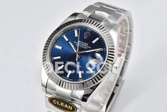 Replica Rolex Datejust 36/41 126334 Blue Dial Stick Markers on Oyster Bracelet | Declock.