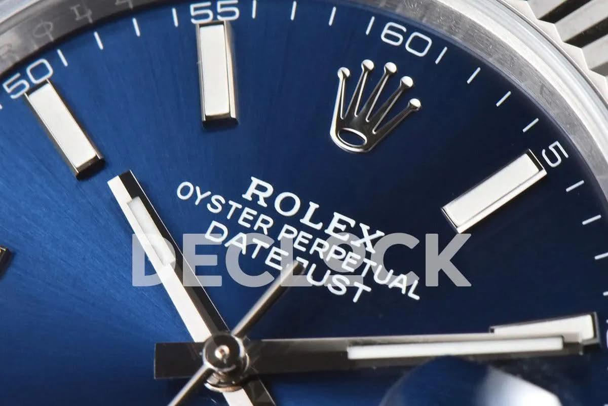 Replica Rolex Datejust 36/41 126334 Blue Dial Stick Markers on Oyster Bracelet |  Declock.