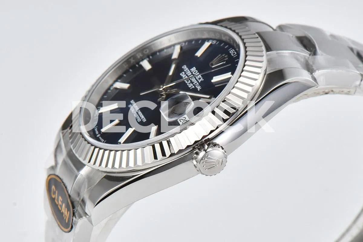 Replica Rolex Datejust 36/41 126334 Blue Dial Stick Markers on Oyster Bracelet |  Declock.