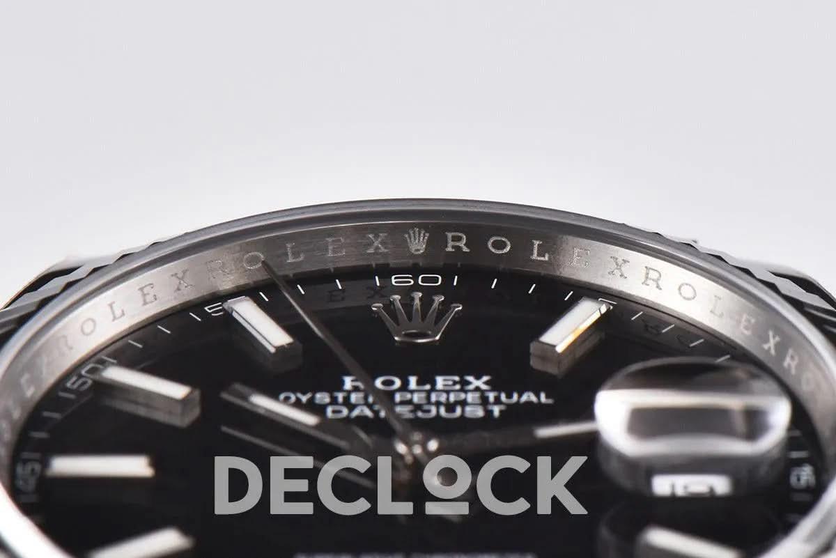 Replica Rolex Datejust 36/41 126334 Bright Black Dial Stick Markers on Jubilee Bracelet |  Declock.