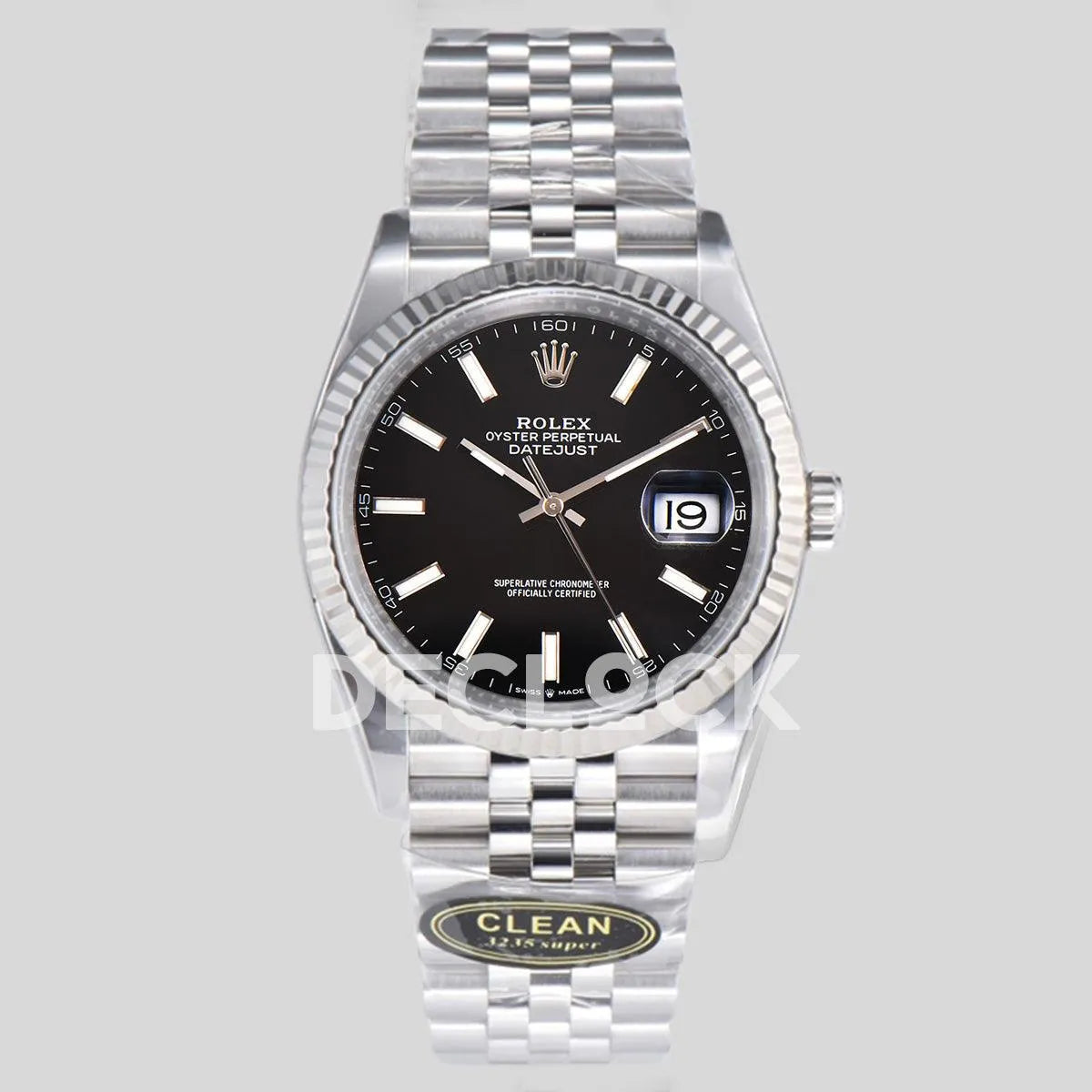 Replica Rolex Datejust 36/41 126334 Bright Black Dial Stick Markers on Jubilee Bracelet