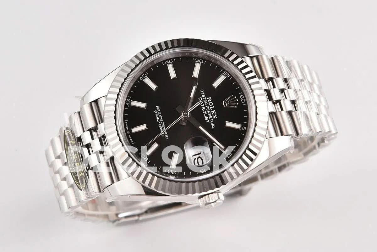 Replica Rolex Datejust 36/41 126334 Bright Black Dial Stick Markers on Jubilee Bracelet |  Declock.