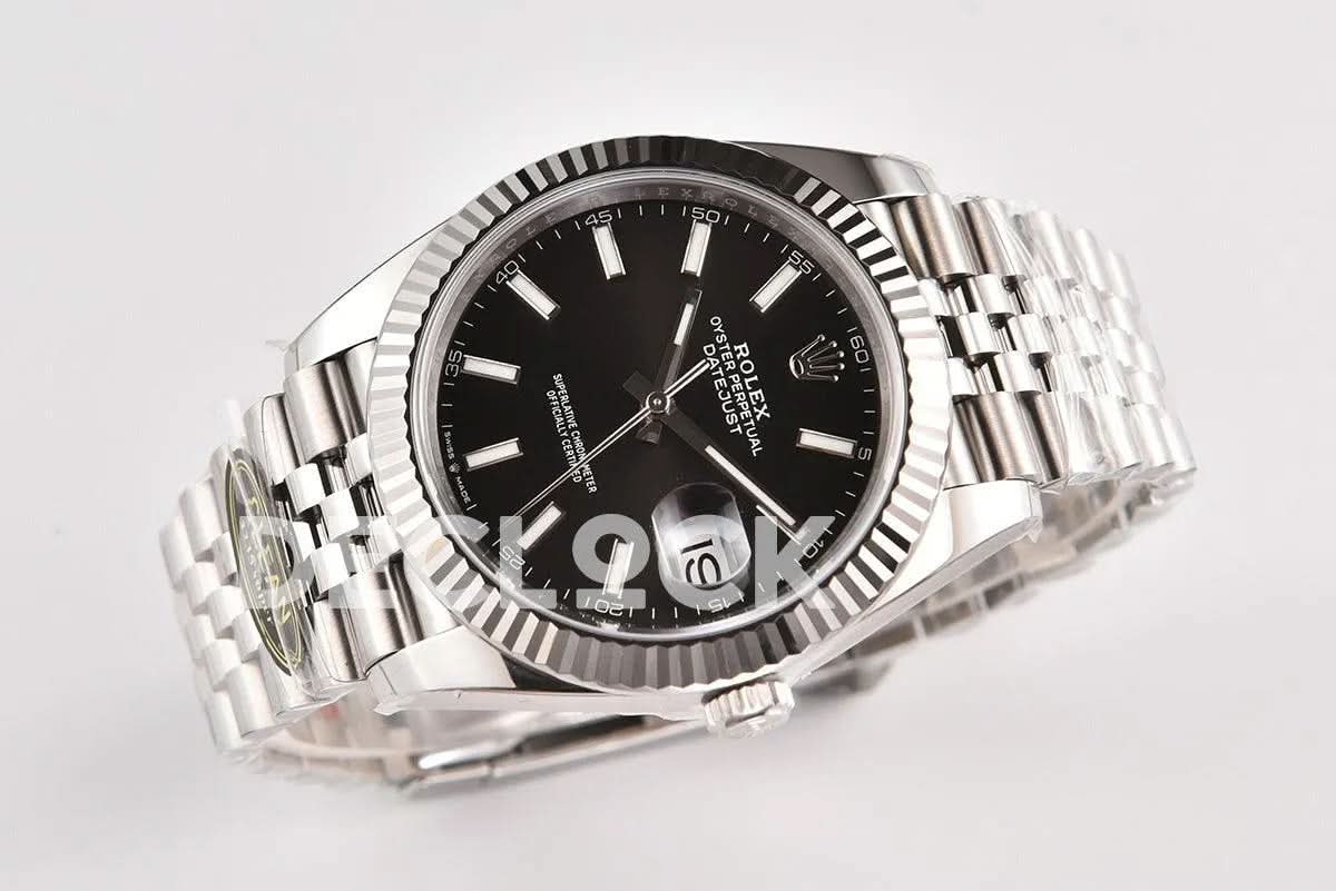 Replica Rolex Datejust 36/41 126334 Bright Black Dial Stick Markers on Jubilee Bracelet