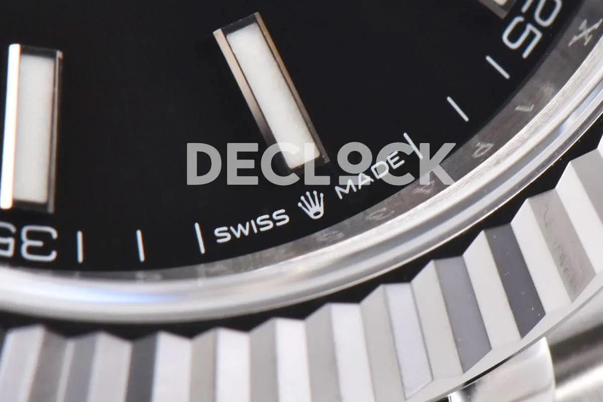 Replica Rolex Datejust 36/41 126334 Bright Black Dial Stick Markers on Jubilee Bracelet |  Declock.