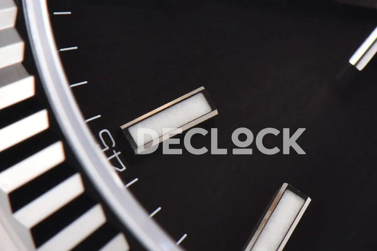 Replica Rolex Datejust 36/41 126334 Bright Black Dial Stick Markers on Jubilee Bracelet |  Declock.