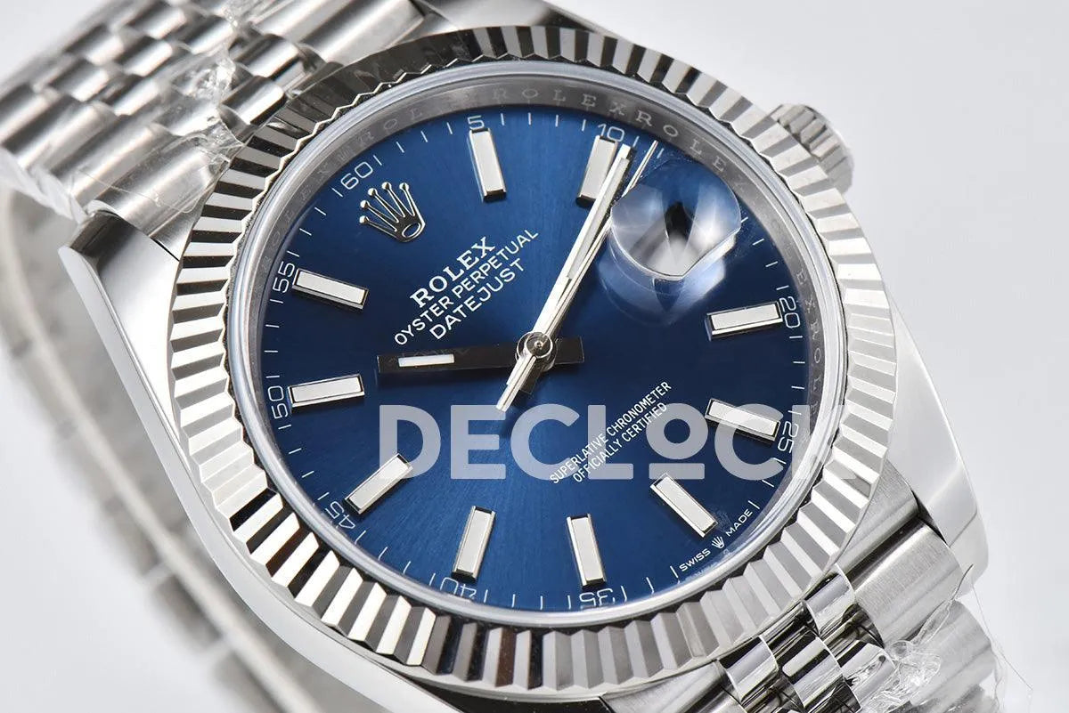 Replica Rolex Datejust 36/41 126334 Bright Blue Dial Stick Markers on Jubilee Bracelet