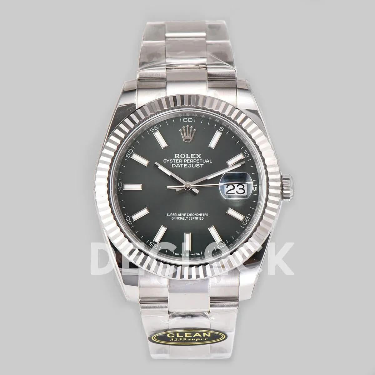Replica Rolex Datejust 36/41 126334 Mint Green Dial Stick Markers on Oyster Bracelet |  Declock.