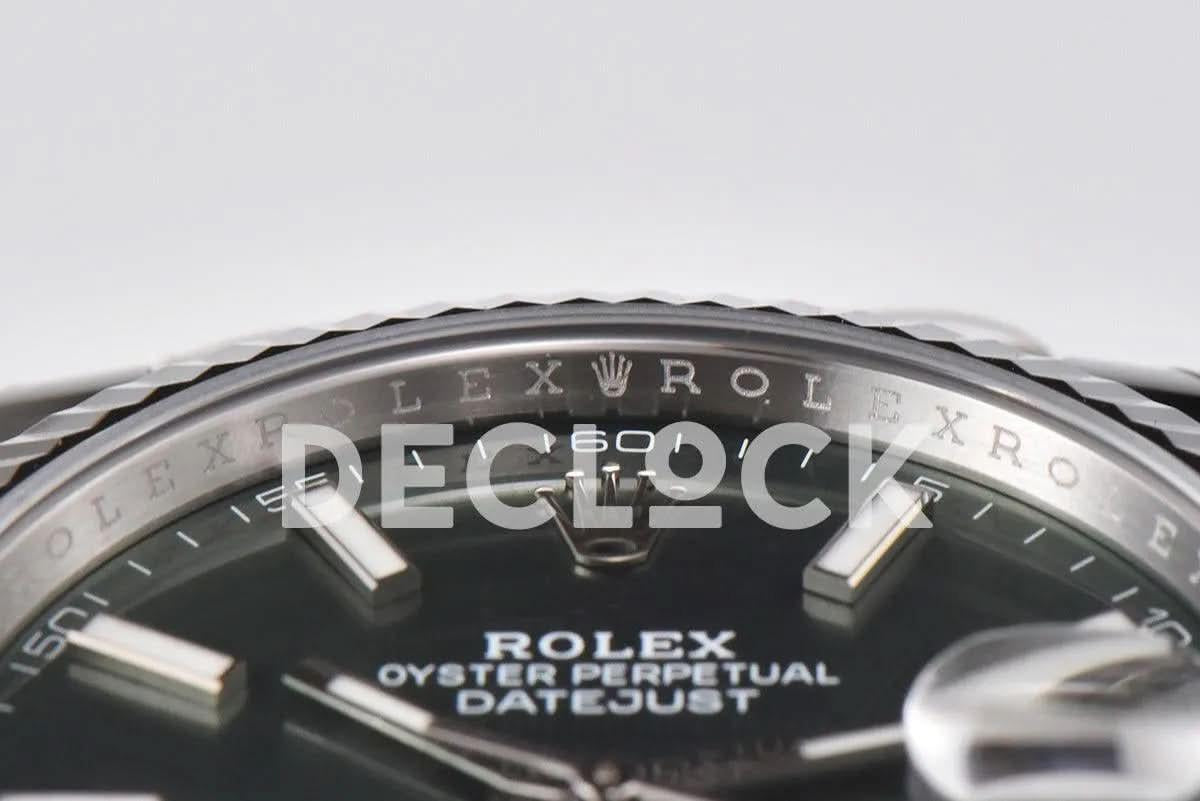 Replica Rolex Datejust 36/41 126334 Mint Green Dial Stick Markers on Oyster Bracelet |  Declock.