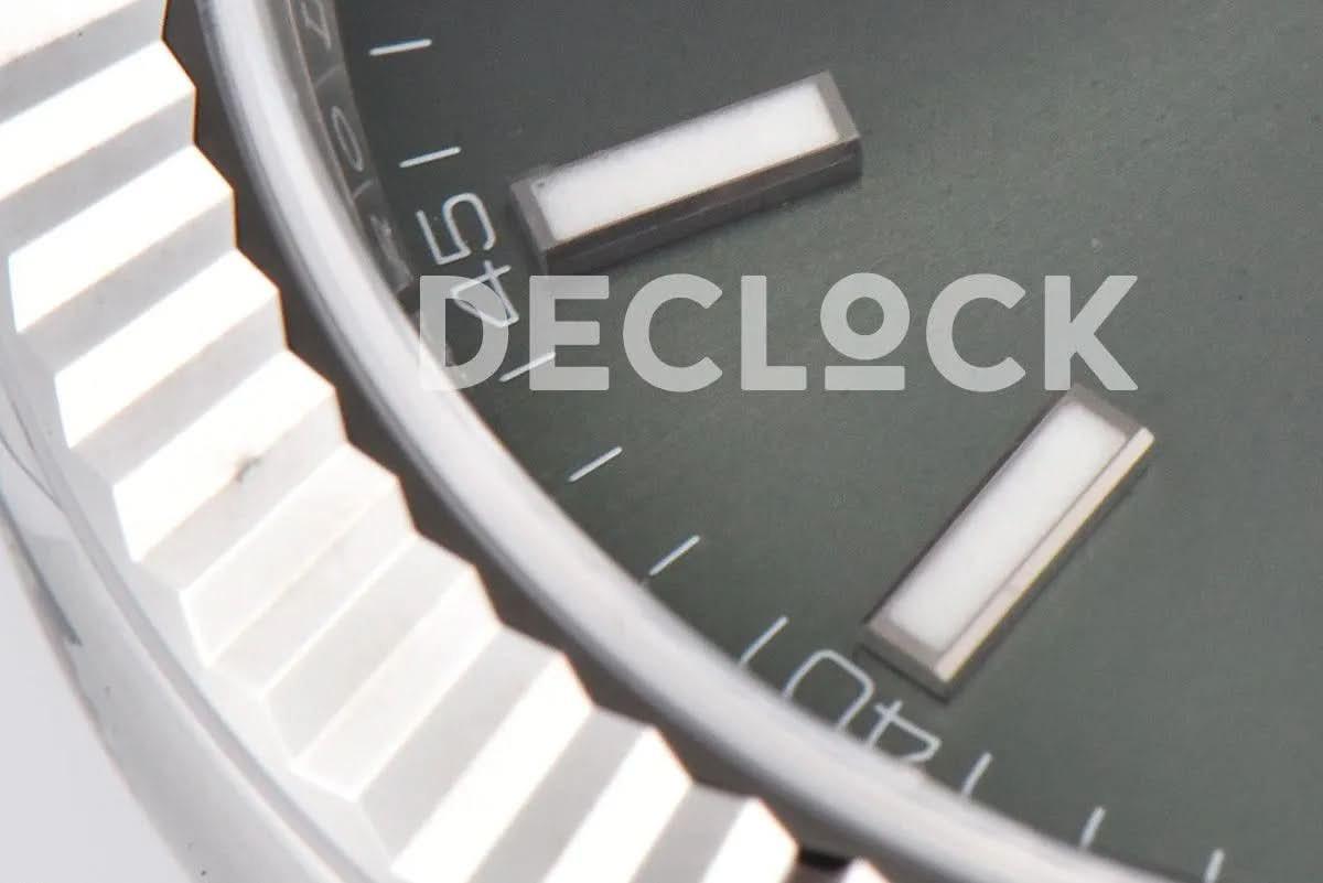 Replica Rolex Datejust 36/41 126334 Mint Green Dial Stick Markers on Oyster Bracelet |  Declock.
